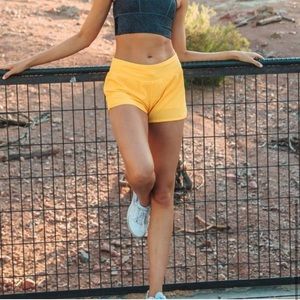 Senita Sunshine Yellow Lined Shorts